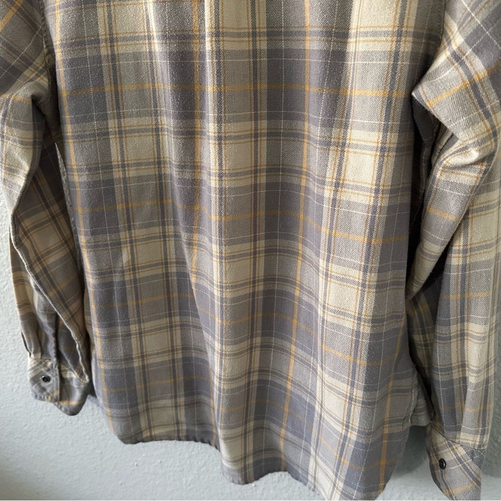 🌻3 for $13🌻 Lee Riders | Cabincore Yellow Grey Flannel Button Down long Slv Sz M - Picture 10 of 13